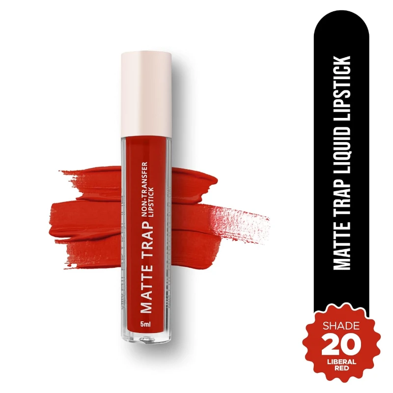 Hilary Rhoda Matte Trap Liquid Lipstick | Non-Transfer & Waterproof Lipstick | 8-Hour Long Stay | Non-Drying Formula | 5ml (Liberal Red - Shade 20) thumbnail 2